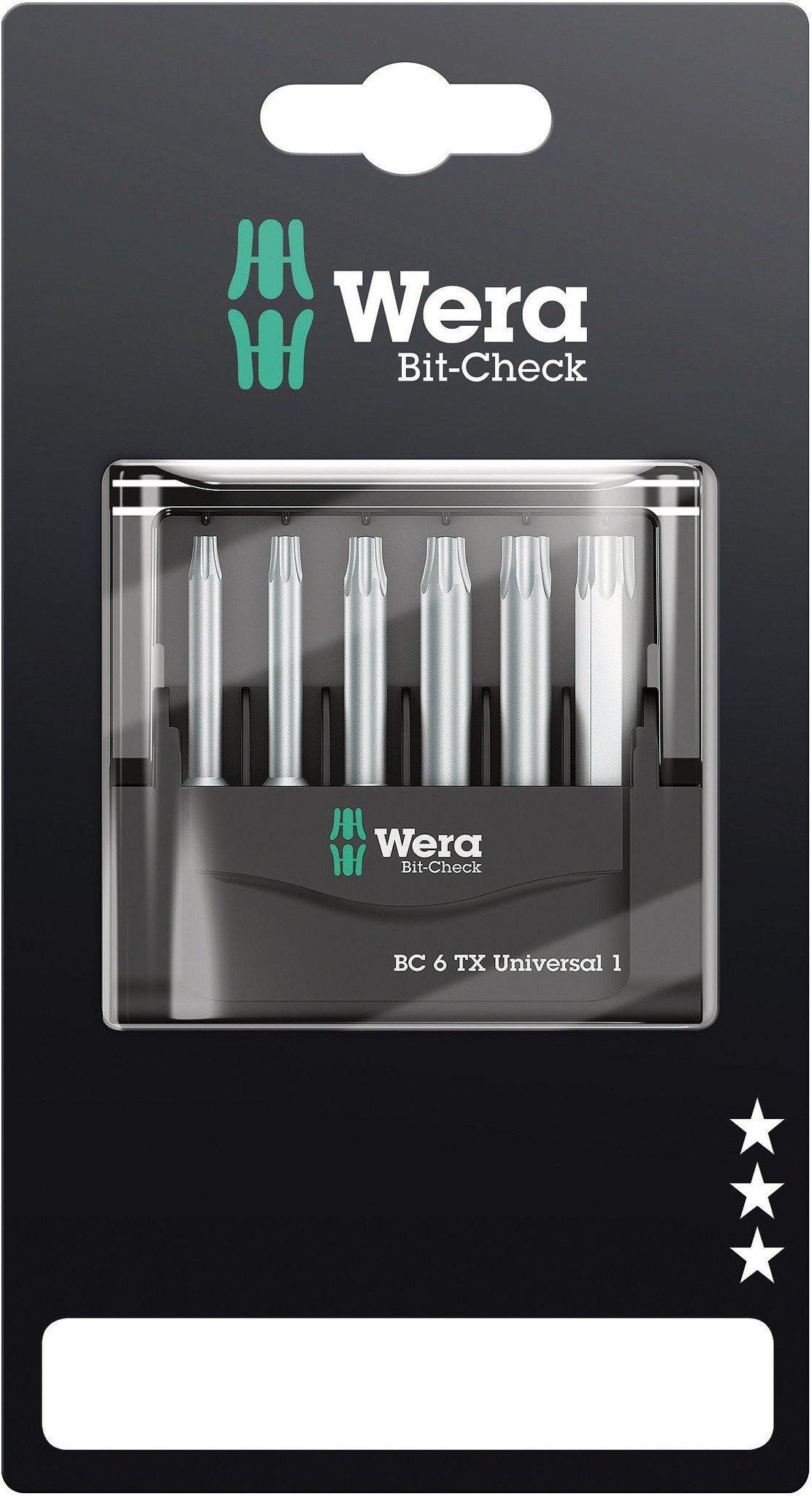 

Wera 05073637001 Набор бит Bit Check 6 TX общего назначения, набор из 6 предметов, блистерная упаковка, импорт из Японии | 1, [Обычный продукт]