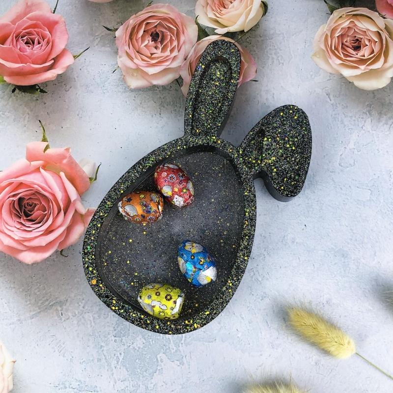 Creative Silicone Tray Molding Rabbits Ear Easy Demolding Moulds Silicone Crafting Molds Suitable for Home Projects