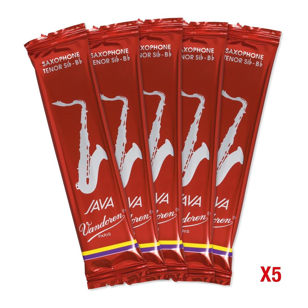 Vandoren Tenor Sax Reed JAVA Red Cut Hard 3 5pcs
