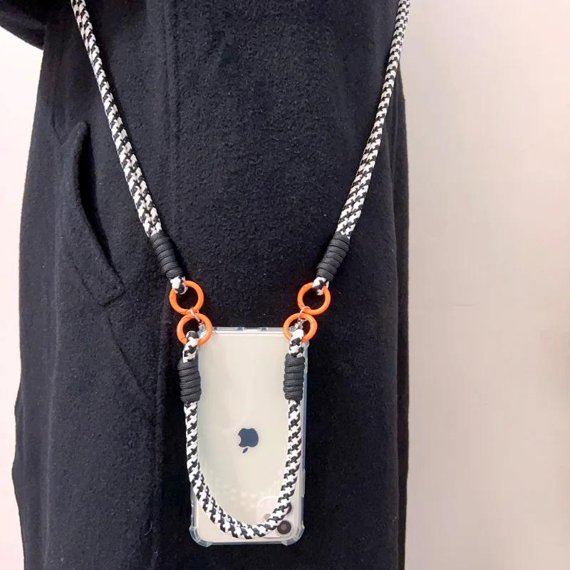 Crossbody Necklace Lanyard Transparent Phone Case for Iphone 15 14 13 11 12 Pro Max MiNi XR X XS 7 8 Plus SE 2020 Soft Cover