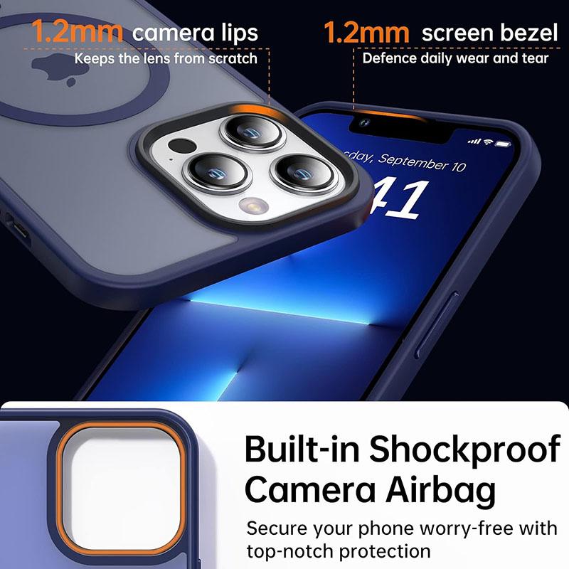 Shockproof Matte Transparent Phone Case For iPhone 15 14 13 12 11 Pro Max 15 Plus For Magsafe Magnetic Wireless Charging Cover