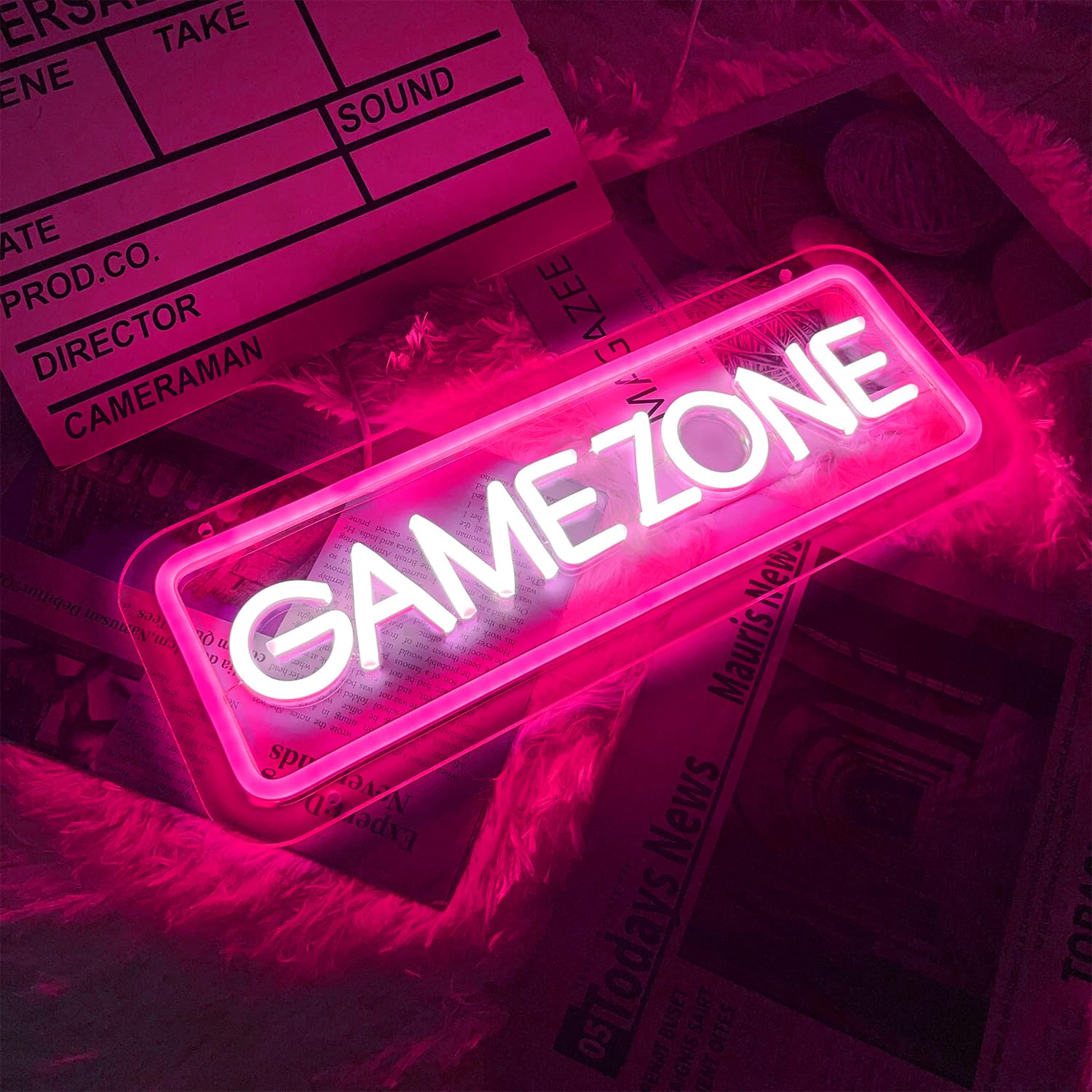 

Brochao GAME ZONE Neon Light Neon Sign Gamer Neon Light Game Zone LED Neon Sign Game Room Decoration Pub Friends Gift for Kids