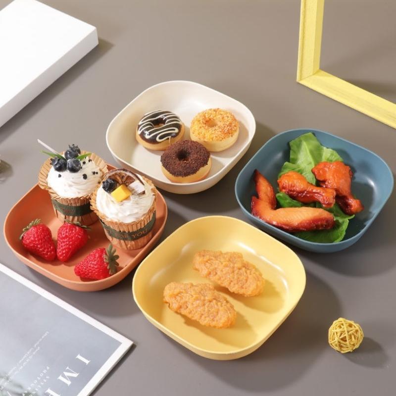 10Pcs Set Reusable Fruit & Dessert Plates - Washable, Multifunctional Snack Dishes With Built-In Base For Bones & Candy