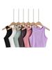Femmes D'été Débardeurs Dos Nu Camisole Mode Débardeur Solide Licou Récolte Hauts Décontracté Tube Femme Sans Manches Recadrée Gilet