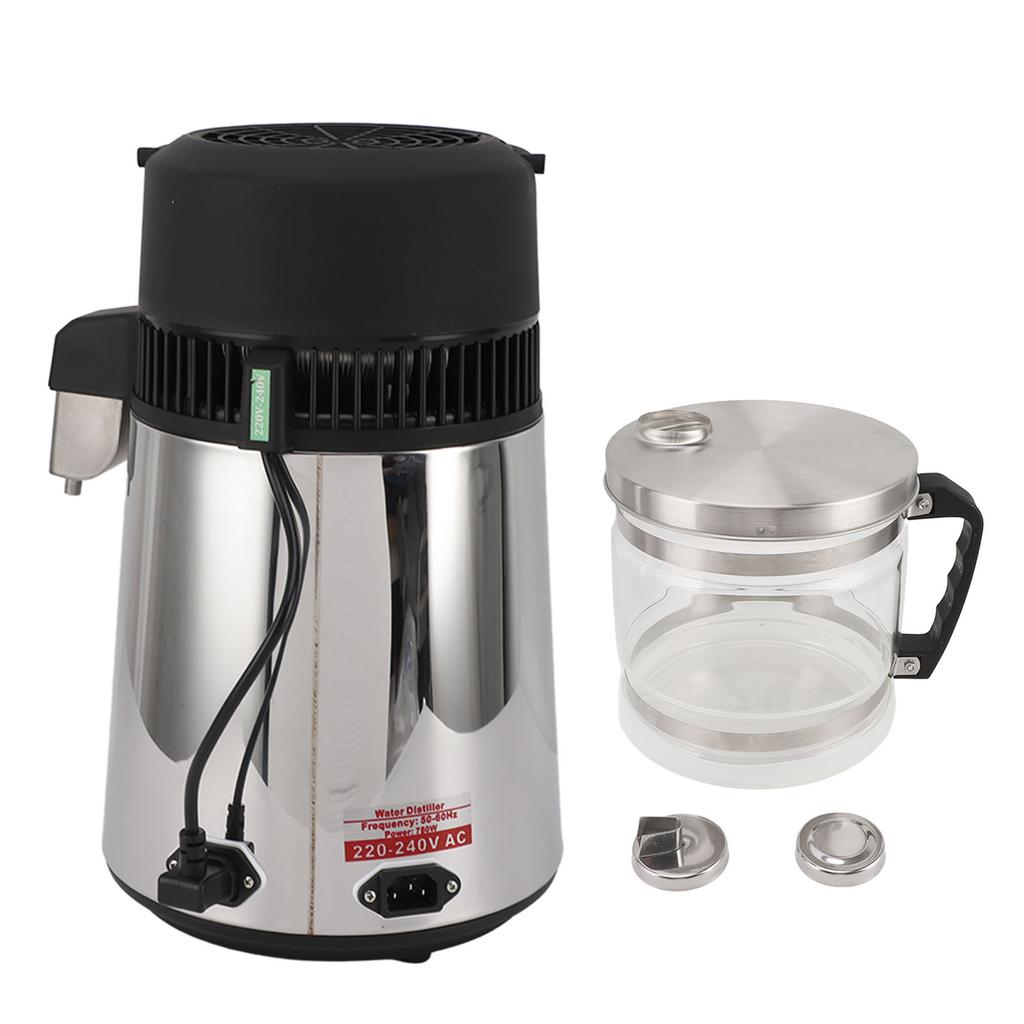 4L Water Distiller Stainless Steel 750W Automatic Distilled Water Maker Distilling Purifier for