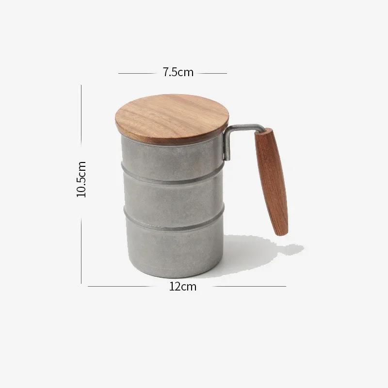 370ML Retro Coffee Cup Wine Glass Stainless Steel Outdoor Camping Mug with Handle Portable Beer Mug Picnic Travel Drinkware
