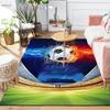 1Pc Soccer Ball Flames Rug, Office Carpet Indoor Outdoor Doormat, Non-Slip Soft, Living Room, Christmas Halloween Gift M929348