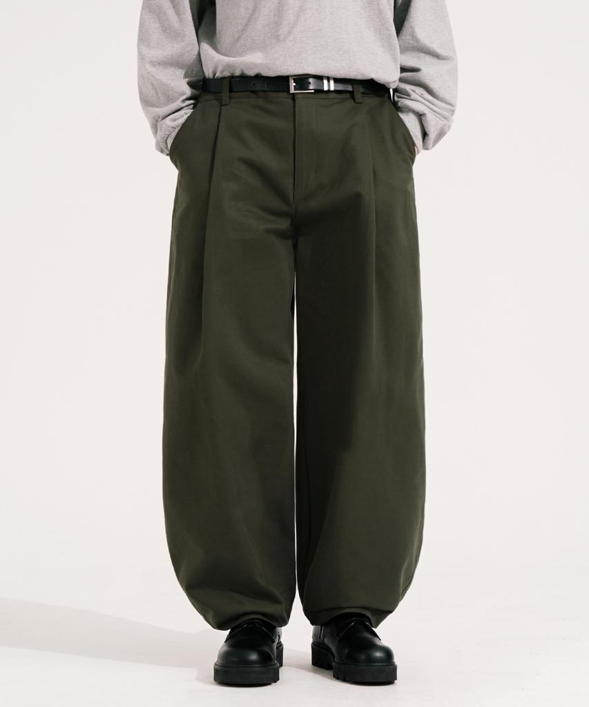 EZKATON Chino Balloon Wide Pants Khaki Mmlp6858