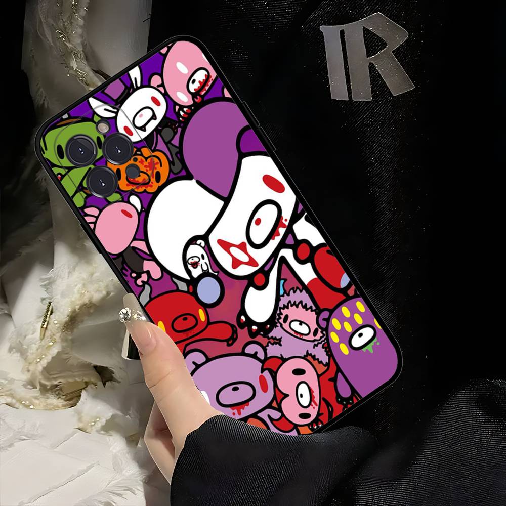 G-Gloomy-Bear-Cute Phone Case for iPhone 16 Pro Max 15 17 Plus 14 13 12 Mini 11 Black Cover