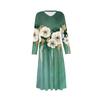 Women's Fashion Dress Spring V-neck Long Sleeve Dress
