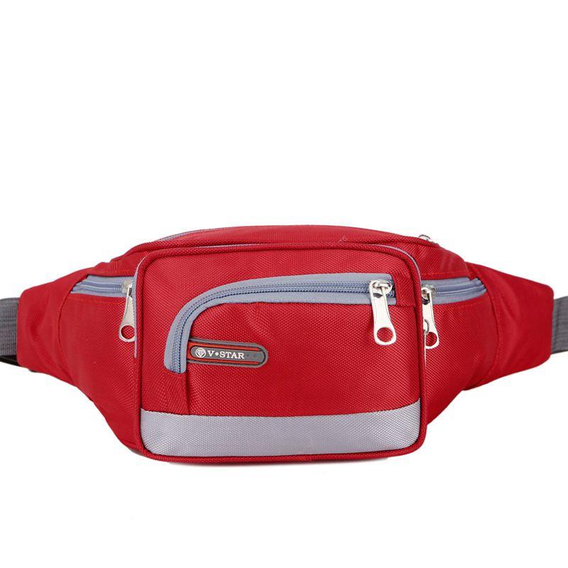 Borsello da vita impermeabile alla moda con tasche con cerniera multi-organizzate