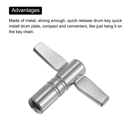 uxcell Drum Tuning Keys, Quick Release T-Shaped Drum Keys, Replacement for Drum Instruments, 3 Pieces