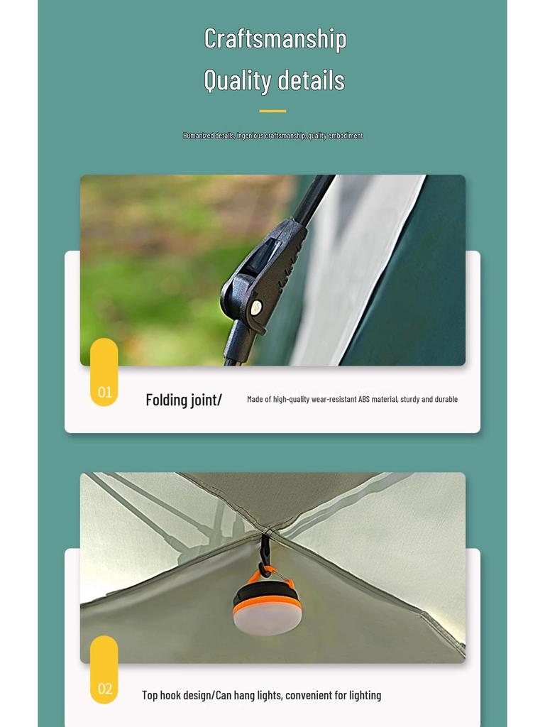 Schnell aufzubauendes Outdoor-Campingzelt für 2-4 Personen, Sonnenschutz, Einfacher Aufbau