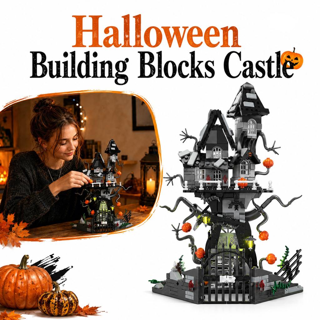 Halloween House Pumpkin Building Set - Brick Toy for Kids Decoration
