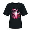 Women's Casual Halloween Breast Print T-Shirt Round Neck Pullover Short Sleeve Top