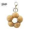 Plush Flower Keychain for Handbags, Five-petal Bag Charm, Soft Floral Keyring Accessory Fluffy Backpack Hanging Women
