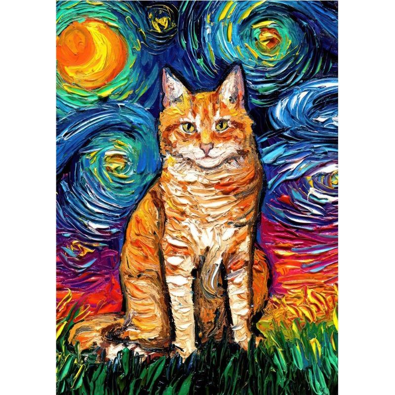 

Забавный пес обезьяна наушники диджей музыка кот звездная ночь плакат печать холст живопись настенное искусство для гостиной украшение дома 21cm×30cm NoFrame