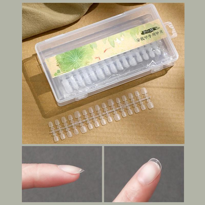 100 Pcs Kids Fake Nail Tips False Nails Press On Nails Coffin Artificial Nails Clear Fake Nail Tips For Extension Manicure Tool