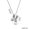 Charming Chubby Brass Polished 26-Letter Silver Pendant Necklace for Women