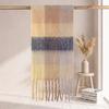 | Imitation mohair plaid scarf | Autumn and winter warm AC grid | Support LOGO customization