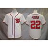 Mens Loose Fit Baseball Jersey T-Shirt Washington Nationals Fan Edition Cotton Blend Sportswear