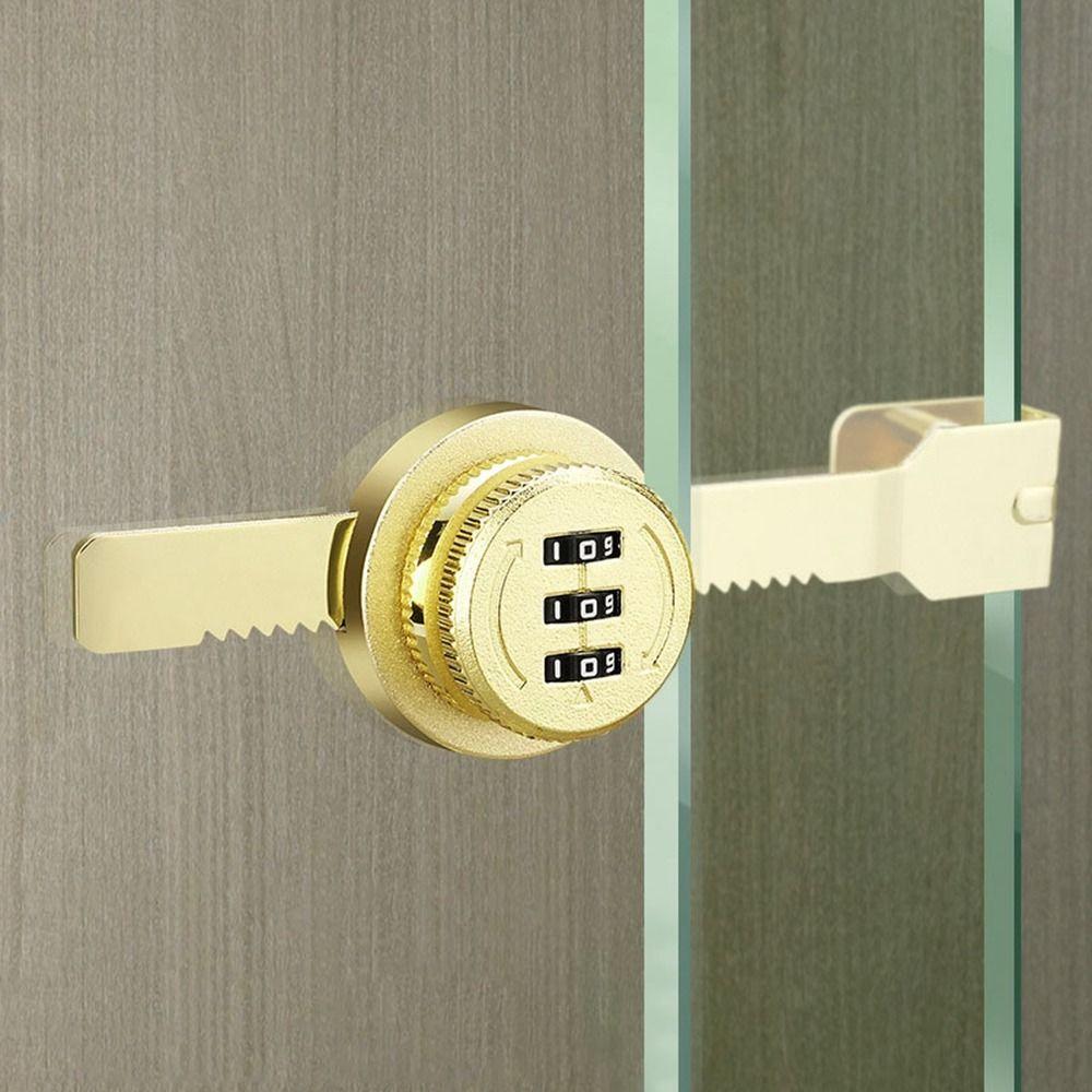 2PCS 3 Digital Code Vitrine Schloss Hardware Zahlenschloss Glasschrank