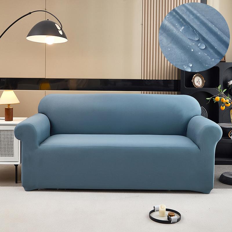 Simple Solid Color Waterproof Sofa Cover Elastic Dustproof Cover Cloth Anti Cat Scratch Urine Proof Sofa Towel Sofa Protective Cover