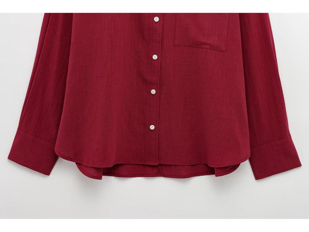 Spring 2025 Women's European and American Style Linen Loose Shirt - Fashionable and Versatile