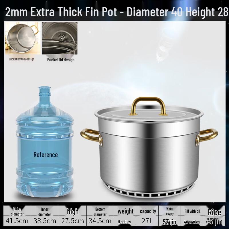 Youde 304 Stainless Steel Commercial Finned Soup Pot