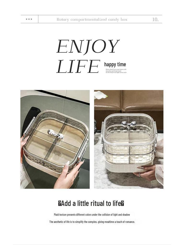 Rotating Multi-layer Nordic Fruit & Candy Box for Coffee Table