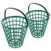2Pcs Portable Golf Ball Container with Handle Heavy Duty Plastic Golf Bucket for Easy Collection 75 Ball Capacity Yard Training