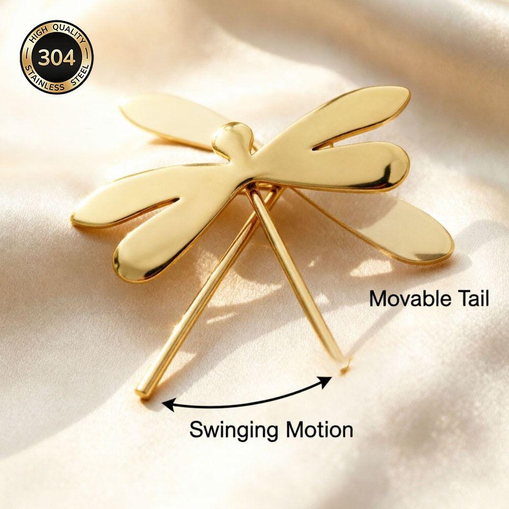 Unieke Schattige Dames Broche Mini Luxe Gevoel Libelle Broche Beweegbare Staart 304 Roestvrij Staal Koreaanse Stijl Badge Dagelijks