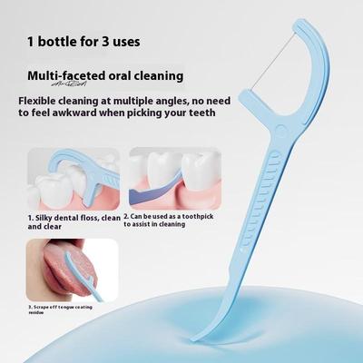 50/80/100 Peças Fio Dental Descartável Design de Arco Palito Portátil Picks de Fio Dental para Limpeza Bucal de Adultos e Cuidado com os Dentes de Viagem