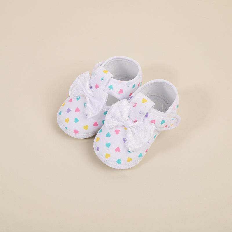 "Floral Velcro Baby Toddler Shoes, Soft Non-Slip Sole with Bow"