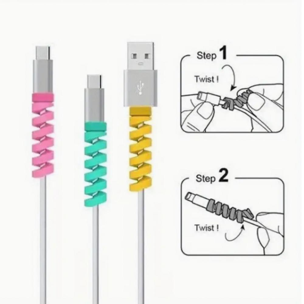 50/30/10 PCS Silicone Cable Protector - Spiral Winding Cable Organizer, Suitable for USB Chargers and Data Cables