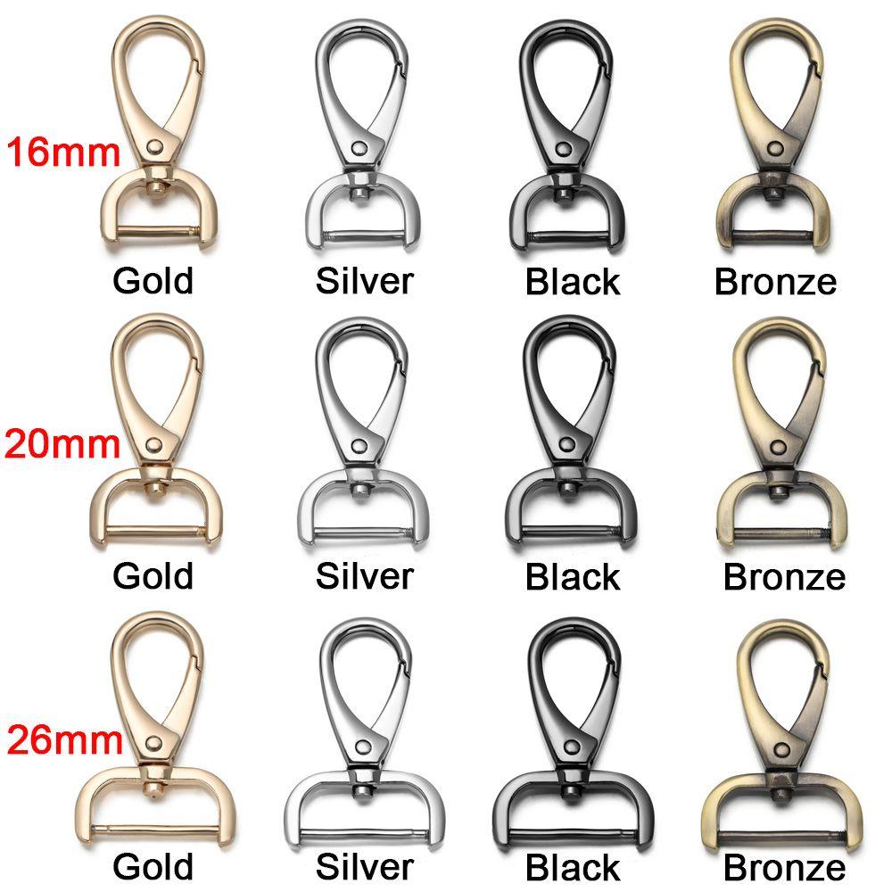 16mm/20mm/26mm Metal Belt Keychain Trigger Clips Pet Leash Hooks Detachable Snap Hook Leather Strap Buckles