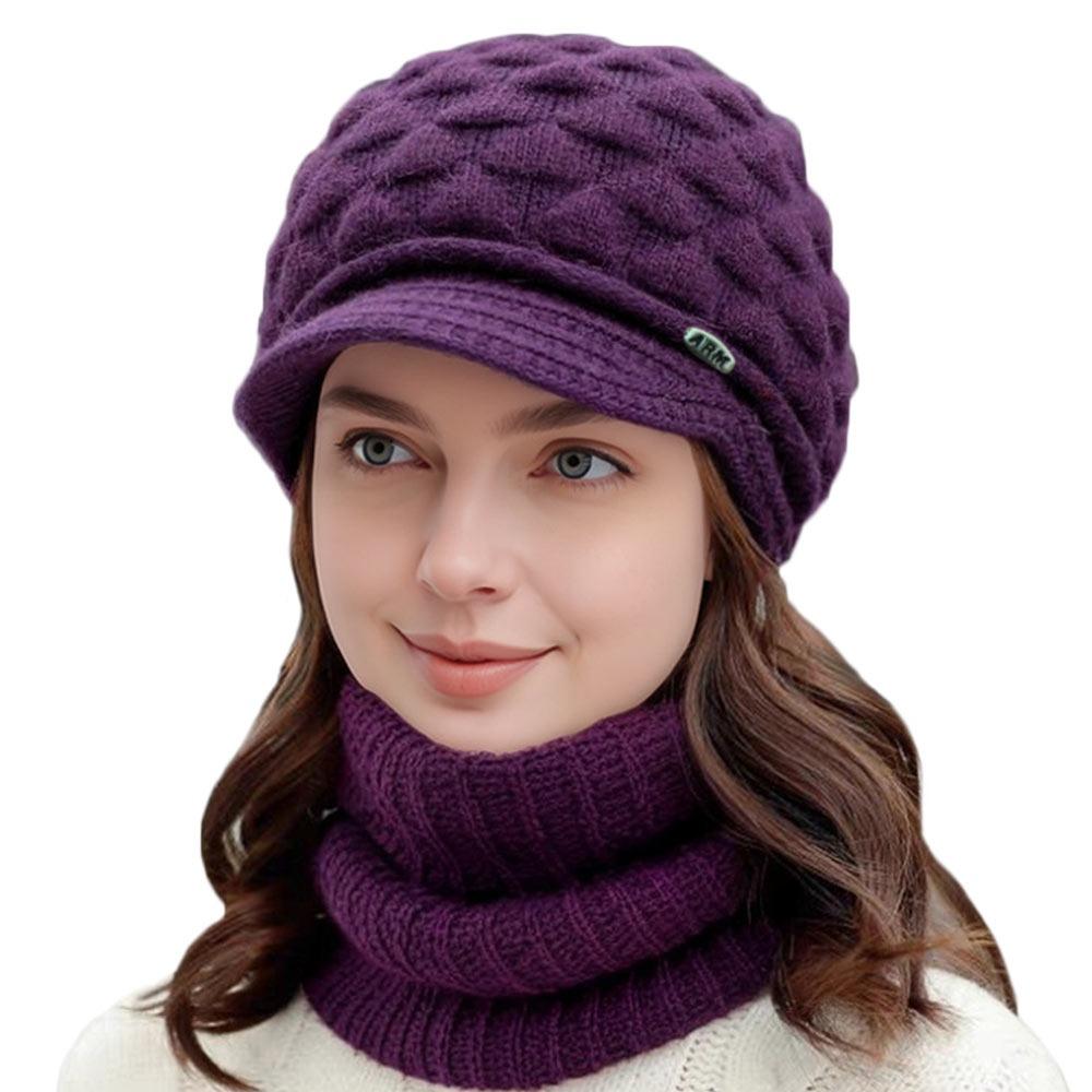 Wool Knitted Wool Hat Ear Protection Duck Tongue Cap Casual Winter Hat for Women