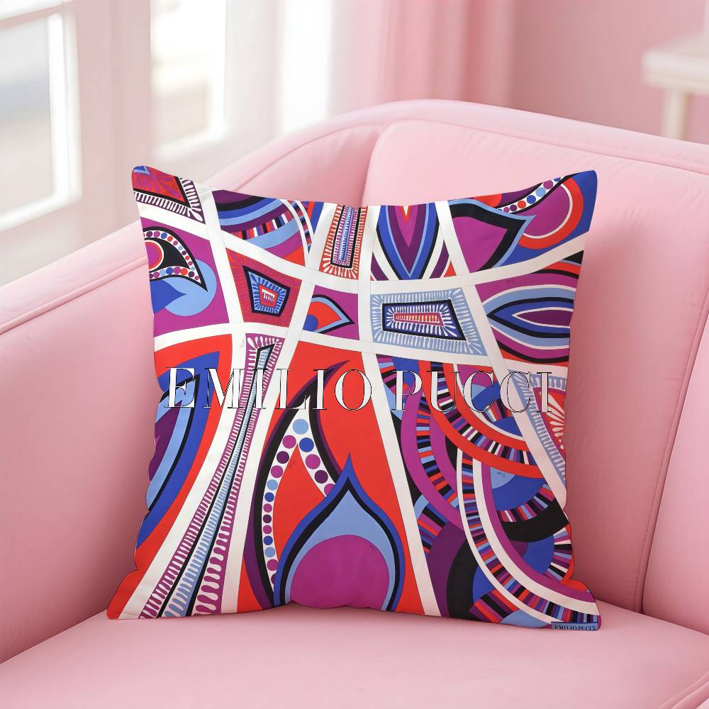 E-Emilio Logo P-Pucci Pillow Case Safe Custom Photo Pillow, Anti-fade Brushed Fleece Cushion, Maternal & Infant Safe.