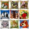 Animal Series Latch Hook Kussenhaken Handgebreid Borduurwerk Tapijt Kussen Cartoon Borduurwerk Latch Hook Kits Smyrna Pakket