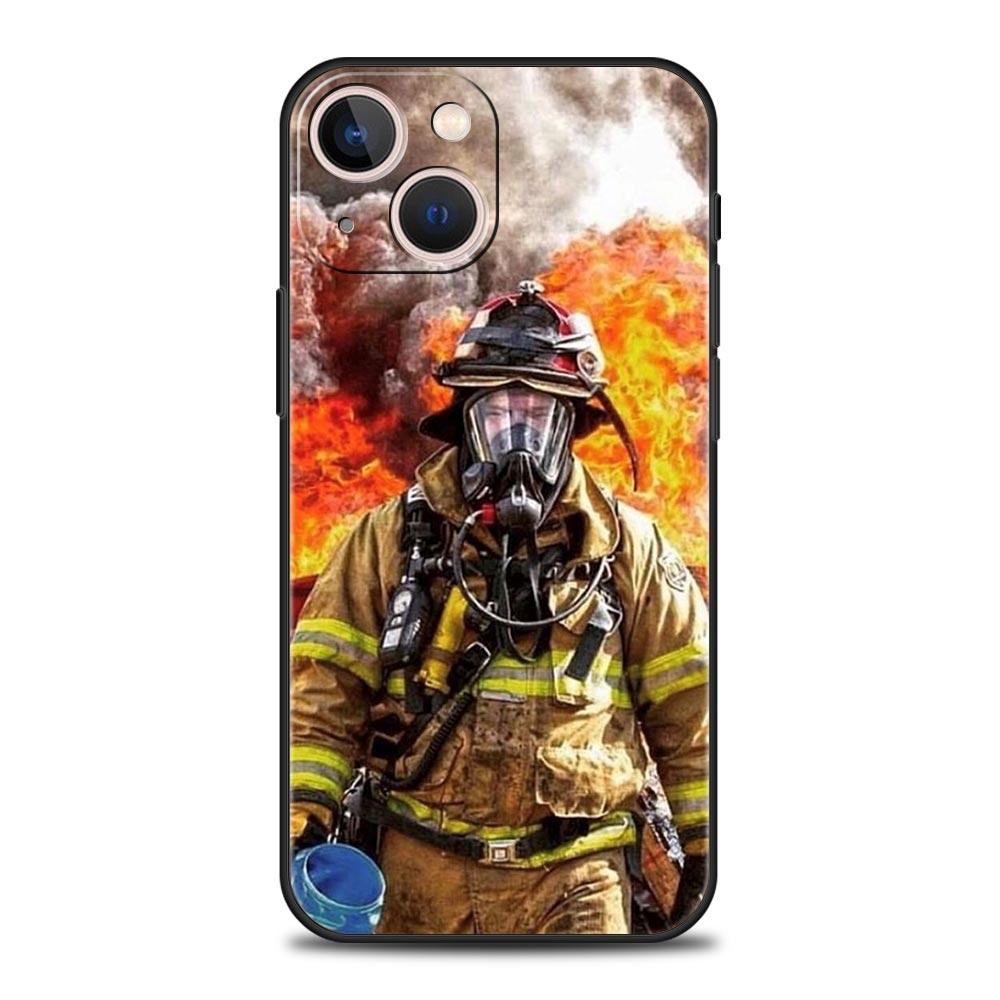 

Firefighter Heroes Fireman Luxury Protection Soft Phone Case For iPhone 13 15 14 12 11 Pro MAX XR X SE XS 7 8 Plus Full Cover iPhone 14 Pro