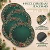 Set von 4 runden Weihnachtsplatzdeckchen, bedruckte Thermo-Tischsets für die Dekoration des Esszimmers