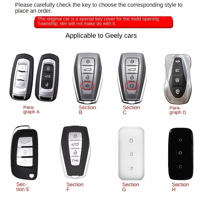 Fit For Geely Car Key Case Ring Cover For Geely Coolray X6 Emgrand Global Hawk Gx7 Atlas Boyue Nl3 X7 Ex7 Emgrand Kulrey Gt Gc9