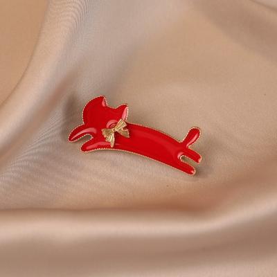 Red Cartoon Cute Cat Butterfly Brooch Light Luxury and High-end Exquisite and High-end Niche Brooch and Brooch Accessory