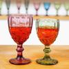 Vintage geprässter Rotweinglas - Elegantes dickes Glas für Hochzeiten & Dekoration
