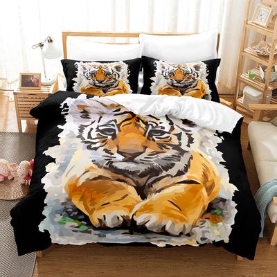 3D Digital Printing Bedding 3D Tiger Printing Three-Piece Set