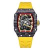 In Stock RM 6702 Slim Barrel Montre Homme Colorful Band Hollow 37.5mm Skeleton Dial Waterproof Sport Casual Quartz Wristwatch