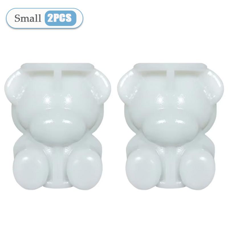 1-10PCS 3D Bear Silicone Ice Cube Mold Tray for Coffee Shop and Kitchen Chocolate Candy and Ice Cream Dessert Maker
