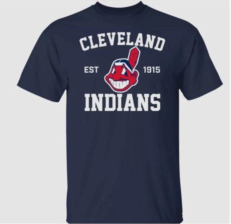 Cleveland Indians Est 1915 Tee Shirt Chief Wahoo Gift Men Navy Unisex All size N 3XL