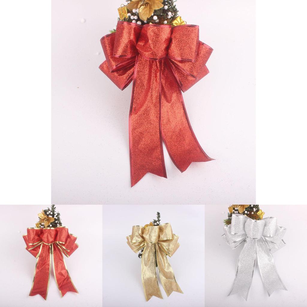 Stunning Multicolor Sparkling Glitter Christmas Tree Bow Ribbons For Holiday Celebrations