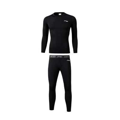 Li Ning Fitness Sets Men's Crew Neck Thickened And Fleece Lined LNBJ029-1+LNBJ027-1